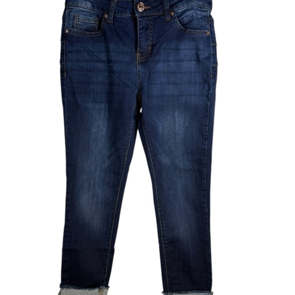 Women's 9th & Main Sequined Cuff Blue Jeans - Size 6